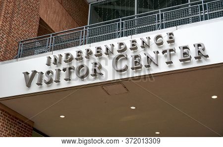 Philadelphia, Usa - December 14, 2019: Independence Visitor Center Building. Independence Visitor Ce