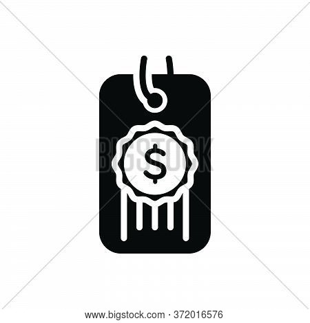 Black Solid Icon For Price Value Cost Rate Charge Pay Tag