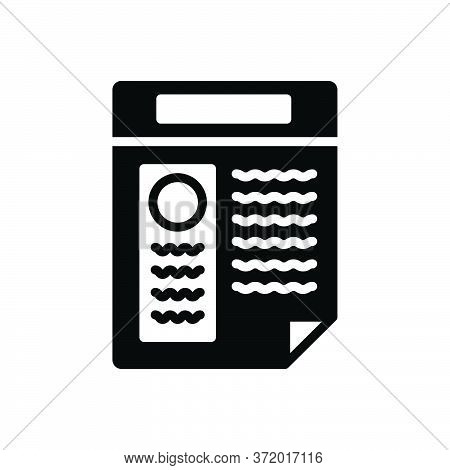 Black Solid Icon For Resume Application Infographic Document Summary Information