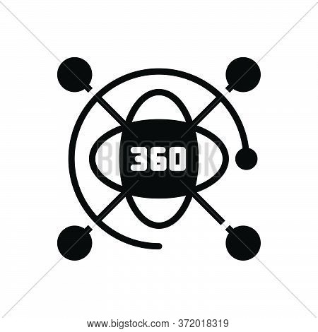 Black Solid Icon For All-view Direction App Technology All Around