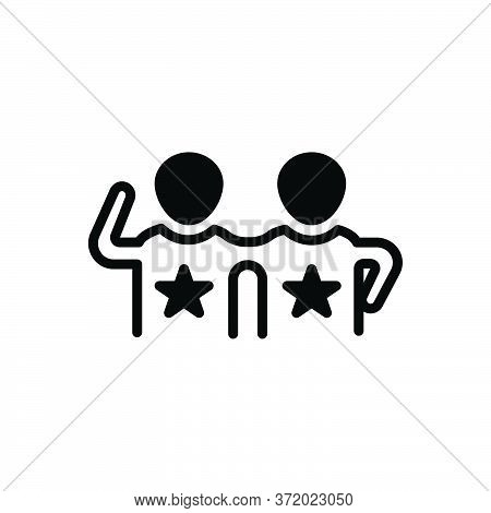 Black Solid Icon For Friends Buddy Dost Mate Pal Chum