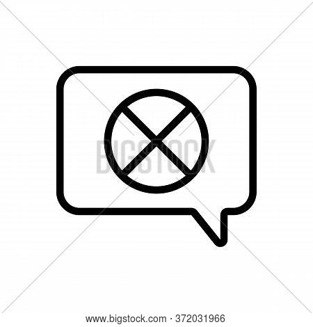 Renunciation Mark In Quote Frame Icon Vector. Renunciation Mark In Quote Frame Sign. Isolated Contou