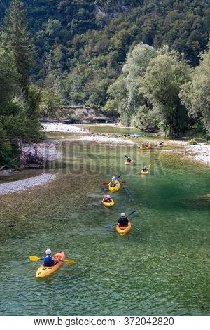 Rafting, Sava Bohinjka in Triglav national park, Slovenia
