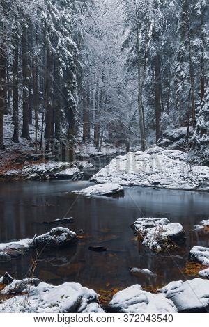 Valley Doubrava near Chotebor and Bilek. Bohemian-Moravian Highlands (Ceskomoravska Vysocina), Czech Republic