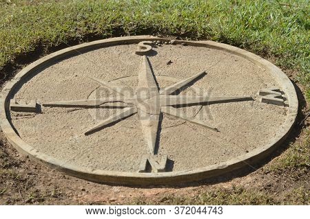 Stone Compass Build In Top Of The Mountain