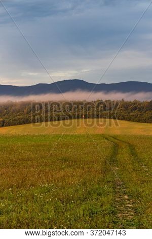 Morning fog under Vihorlat, Slovakia
