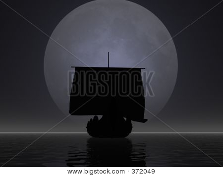 Viking skib silhuet