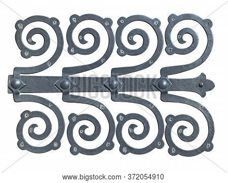 Decorative Metal Hinge Isolated Over White Background
