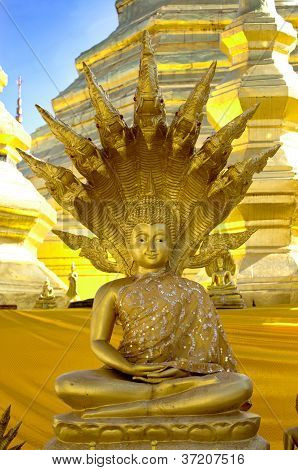 kultainen buddha-patsas
