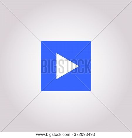 Video Movie Play, Playback Button Icon Vector Illustration. Green Color.
