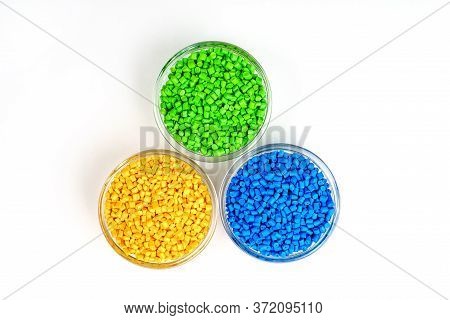 Polymeric Dye. Plastic Pellets. Colorant For Plastics. Pigment In The Granules.
