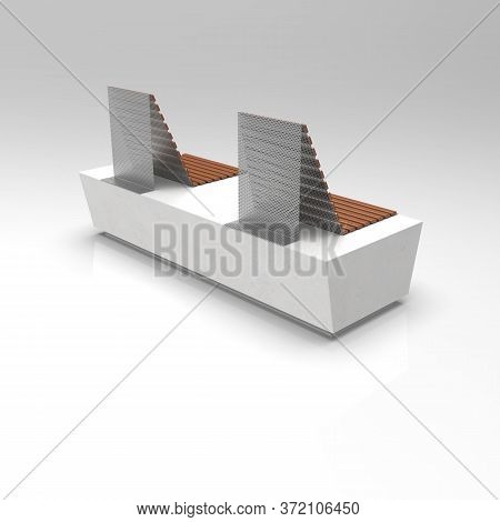 3d Image Of Double Bench With Chairs 002