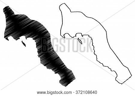 Budva Municipality (montenegro, Municipalities Of Montenegro) Map Vector Illustration, Scribble Sket