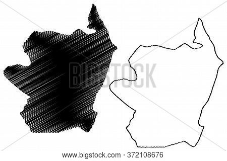 Danilovgrad Municipality (montenegro, Municipalities Of Montenegro) Map Vector Illustration, Scribbl