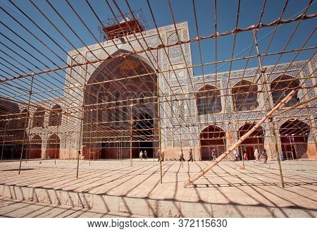 Isfahan, Iran: Persian Landmarks In Time Of Repair Works, With Scaffolding Past Imam Mosque On 14 Oc