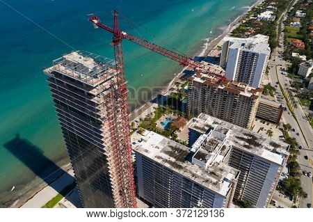 2020 Ocean Residential Condominium Under Construction Hallandale Beach Florida Usa