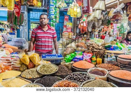 Khulna, Bangladesh - November 12, 2016: Local Seller At A Market In Khulna, Bangladesh