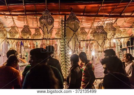 Pasur, Bangladesh - November 13, 2016: Market Stall During Rash Mela Festival At Dublar Char Dubla I