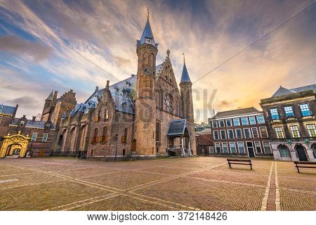 The Hague, Netherlands at the Ridderzaal during morningtime.