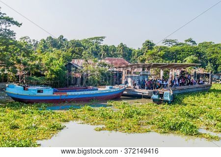 Hularhat, Bangladesh - November 19, 2016: View Of Hularhat Launch Ghat Pier , Bangladesh
