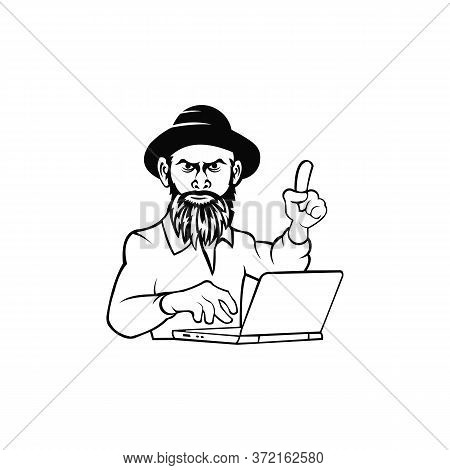 Vector Men Wear Hats Manage Consultan In Call Center, Office Worker