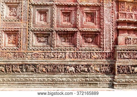Terracotta Panels At Govinda Temple In Puthia Village, Bangladesh