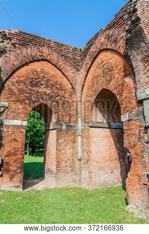 Ruins Of Ancient Darasbari Darashbari Mosque In Sona Masjid Area, Bangladesh