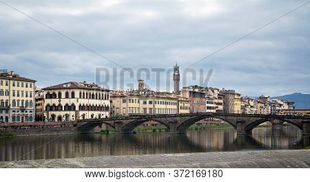 Ponte Alla Carraia Bridge Is A Five-arched Bridge Spanning The River Arno And Linking The District O