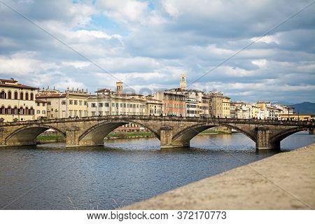 Ponte Alla Carraia Bridge Is A Five-arched Bridge Spanning The River Arno And Linking The District O