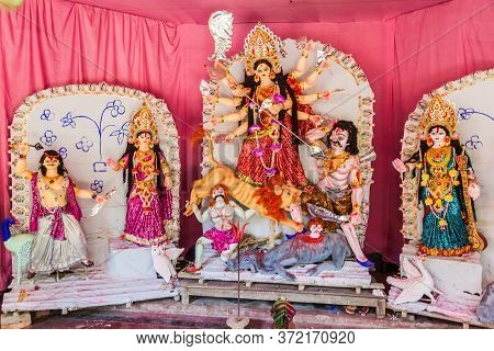 Colorful Hindu Shrine In Panam Nagar City, Bangladesh