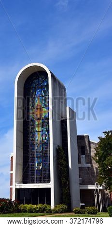 Arching Front Window On Church