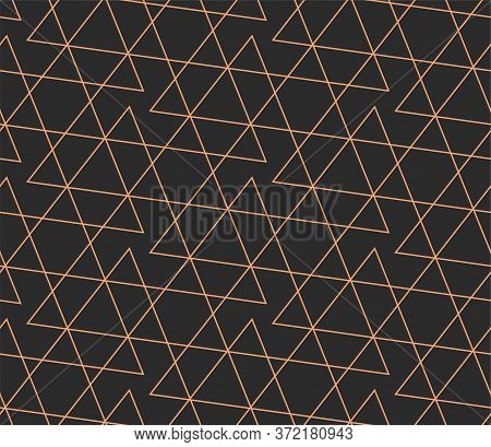 Continuous Asian Graphic Diagonal Textile Texture. Golden Modern Vector, Rhombus Tile Pattern. Seaml