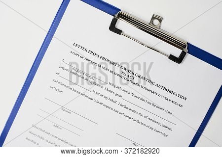 Letter From Property Owner Granting Authorization To Act