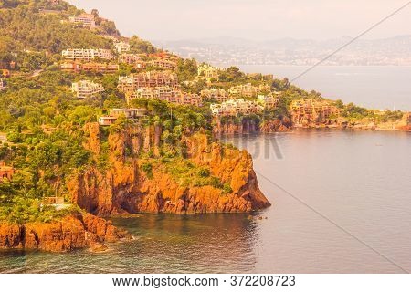 Sunset In The Mediterranean Coast, Théoule Sur Mer, France