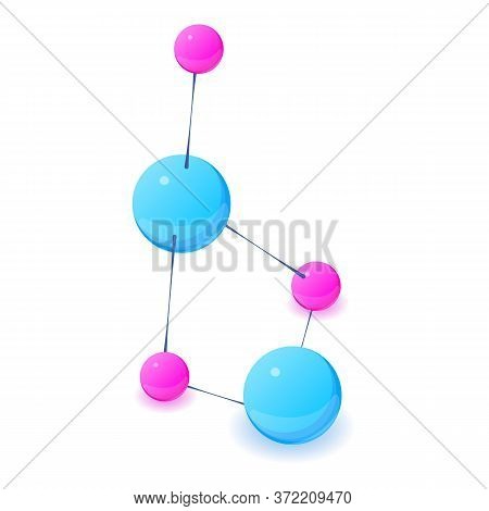 Abstract Molecule Icon. Isometric Illustration Of Abstract Molecule Vector Icon For Web