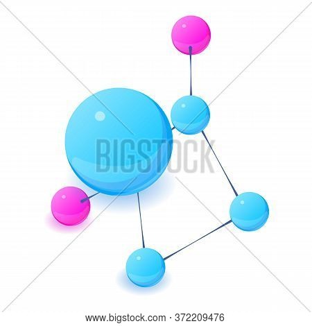 Molecular Structure Icon. Isometric Illustration Of Molecular Structure Vector Icon For Web