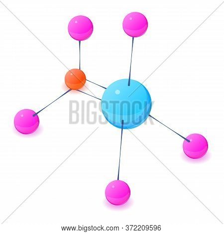 Electrons Molecule Icon. Isometric Illustration Of Electrons Molecule Vector Icon For Web