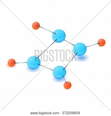 Polyatomic Molecule Icon. Isometric Illustration Of Polyatomic Molecule Vector Icon For Web