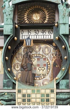 Close Up Of Ankeruhr Clock On The Hoher Markt (market) In Inner City, Vienna, Austria