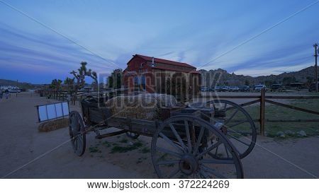 Historic Pioneertown In California In The Evening - Pioneertown, Usa - March 18, 2019