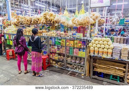 Myanmar - November 23, 2016: Highway Rest Area Restaurant And Shop In Myanmar