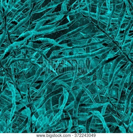 Exotic Seamless Pattern. Turquoise Cosmic Background. Fashion Hand Drawn Texture. Exotic Seamless Pa