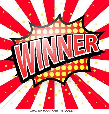 Winner Speech Bubble Element Design, Vector Illustration