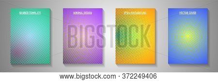Abstract Point Faded Screen Tone Title Page Templates Vector Series. School Notebook Perforated Scre