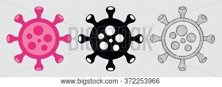 Coronavirus Icons In Different Formats And Colors