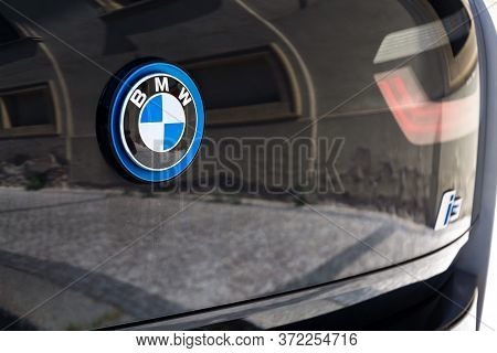 Prague, Czech Republic - June 2 2020: Logo On The Bmw I3 Car Standing On Street On June 2, 2020 In P