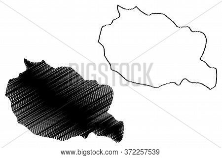 Mojkovac Municipality (montenegro, Municipalities Of Montenegro) Map Vector Illustration, Scribble S