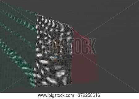 Wonderful Day Of Flag 3d Illustration
 - Hi-tech Photo Of Mexico Isolated Flag Made Of Glowing Dots 