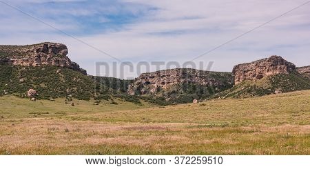 Chugwater Wyoming Prairie Bluffs. Scenic Beauty Of Wyoming