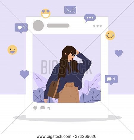 Social Media Page Of A Girl Illustration.